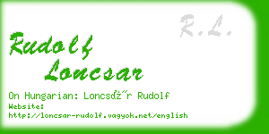 rudolf loncsar business card